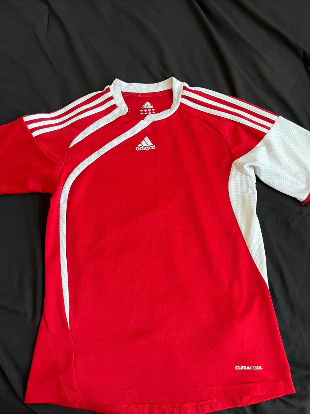 adidas Red and White ClimaCool Soccer Jersey